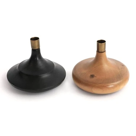 DECO WOODEN VASE 15X13CM