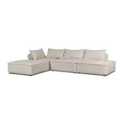 LARRY Multifunctional Corner Sofa, Fabric Ecru LARRY Multifunctional Corner Sofa, Fabric Ecru