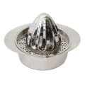 Homeplus lemon squeezer inox with 2 cones in silver color 18x15x14cm.