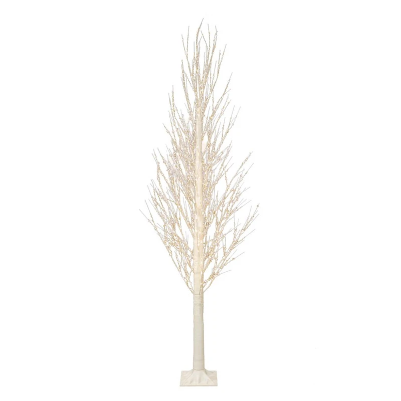 ILLUMINATED XMAS TREE 150CM WITH 750 WARM WHITE LED ON WHITE METAL BASE 22X22CM