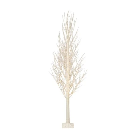 ILLUMINATED XMAS TREE 210CM WITH 1100 WARM WHITE LED ON WHITE METAL BASE 25X25CM