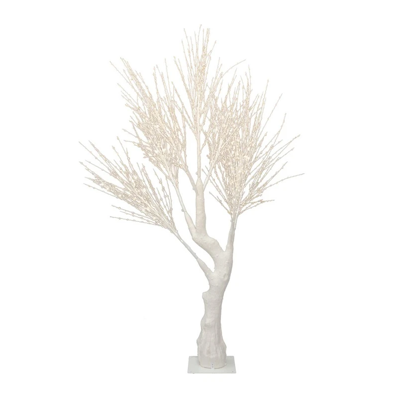 ILLUMINATED XMAS TREE 220CM WITH 3072 WARM WHITE LED ON WHITE METAL BASE 30X30CM