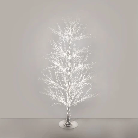 ILLUMINATED XMAS TREE 380CM WITH 2080 WARM WHITE LED ON WHITE METAL BASE
