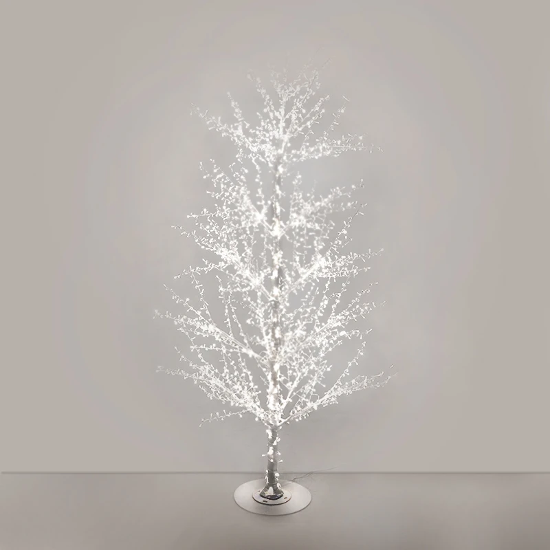 ILLUMINATED XMAS TREE 380CM WITH 2080 WARM WHITE LED ON WHITE METAL BASE