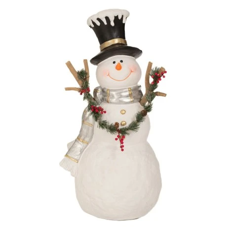 WHITE CERAMIC SNOWMAN 50Χ36Χ97CM