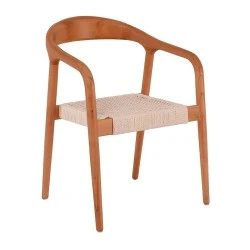 LEXY Armchair Walnut, Paper Rope