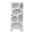 WHITE MDF BOOKSHELF WITH IRREGULAR CASES 80X36X180CM