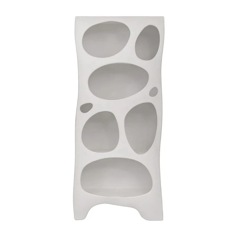 WHITE MDF BOOKSHELF WITH IRREGULAR CASES 80X36X180CM