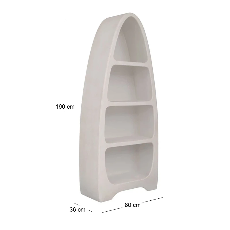 WHITE MDF BOOKSHELF 80X36X190CM