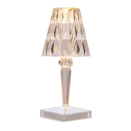 WHITE ACRYLIC TABLE LAMP WITH USB D11,5X26CM