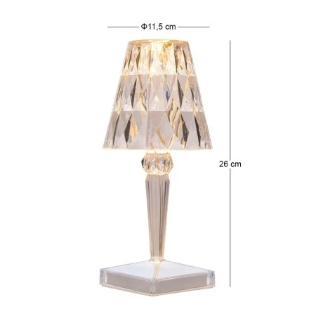 WHITE ACRYLIC TABLE LAMP WITH USB D11,5X26CM