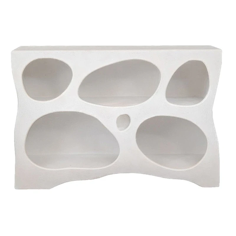 WHITE MDF TV CABINET WITH IRREGULAR CASES 120X35X80CM