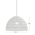 WHITE STRAW PENDANT CEILING LAMP D40Χ26CM