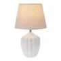 WHITE CERAMIC LAMP WITH WHITE HAT D20X31,5CM