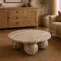 WHITE MARBLE COFFEE TABLE D90X30CM
