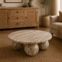 WHITE MARBLE COFFEE TABLE D90X30CM