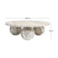 WHITE MARBLE COFFEE TABLE D90X30CM