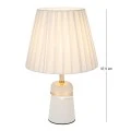 WHITE METAL LAMP WITH GOLD DETAILS AND EXTRA LIGHTING AT THE BASE 37.5CM