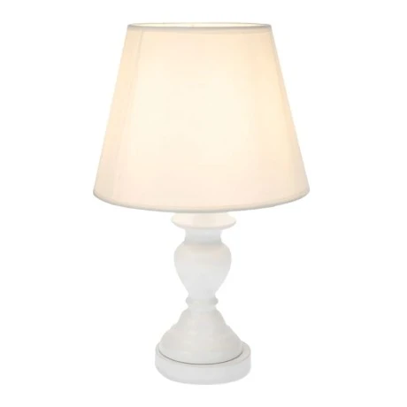 WHITE METAL LAMP WITH WHITE HAT 41CM