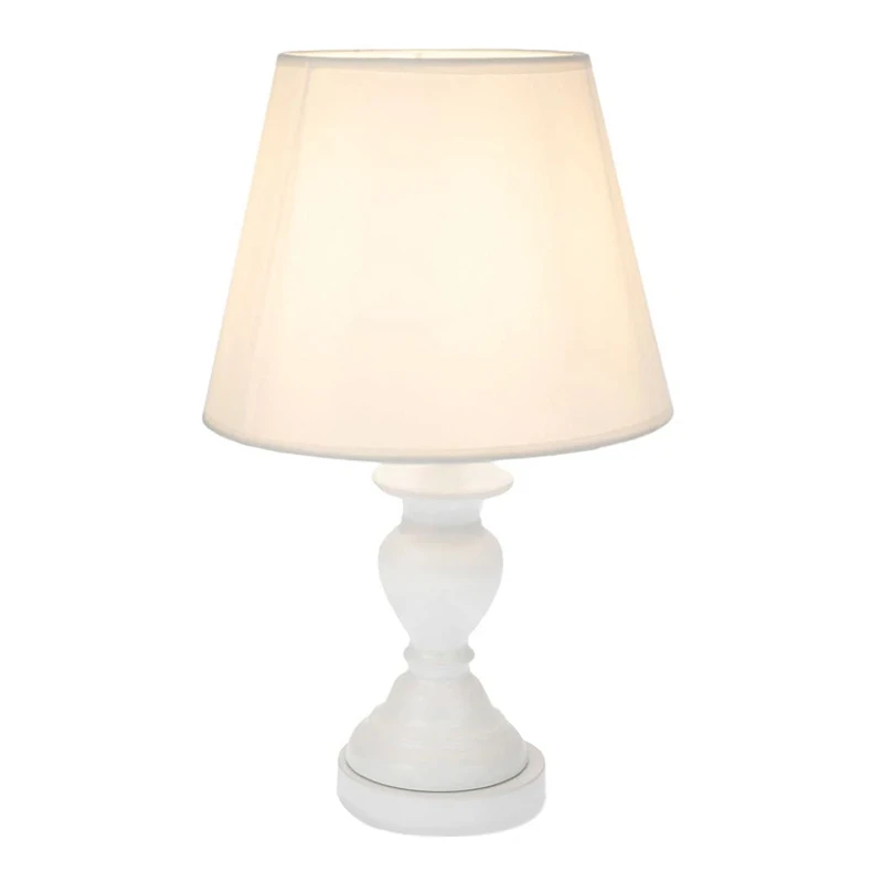 WHITE METAL LAMP WITH WHITE HAT 41CM