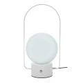 WHITE METAL LAMP WITH USB 27CM