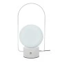 WHITE METAL LAMP WITH USB 27CM