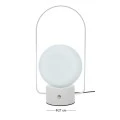 WHITE METAL LAMP WITH USB 27CM