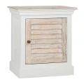 WHITE VINTAGE WOODEN BEDSIDE TABLE 58X35X71CM