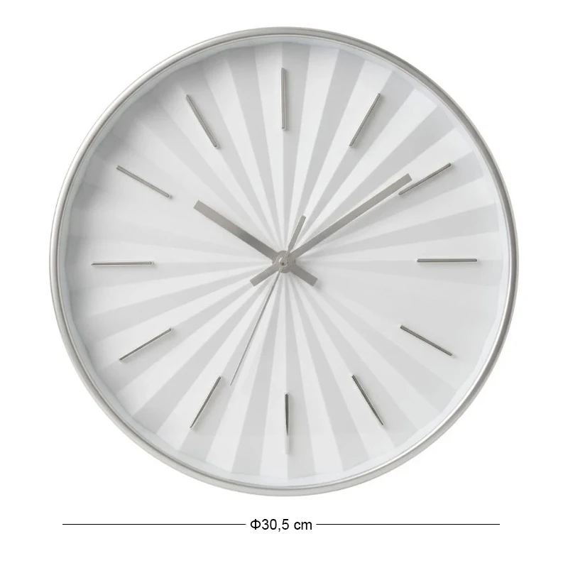 PLASTIC WALL CLOCK IN WHITE COLOR WITH GOLD DETAILS D30,5X4CM