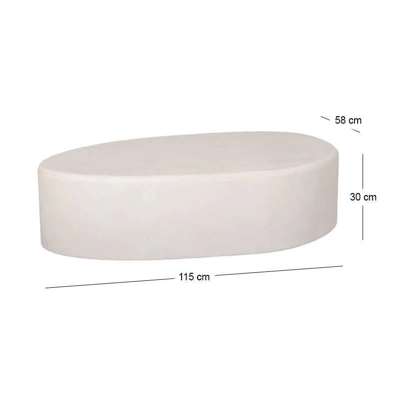 WHITE  MDF COFFEE TABLE WITH IRREGULAR SHAPE 115X58X30CM
