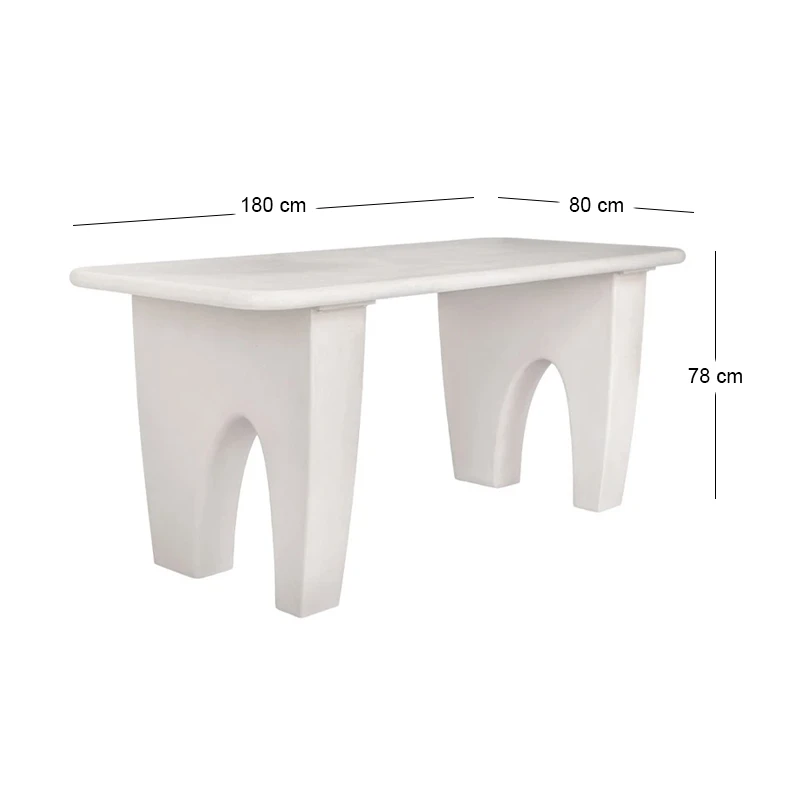 MDF DINNING TABLE IN WHITE COLOR 180X80X78CM