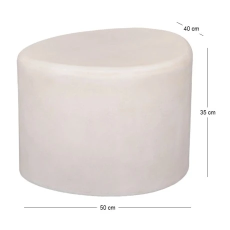 WHITE  MDF SIDE TABLE WITH IRREGULAR SHAPE 50X40X35CM