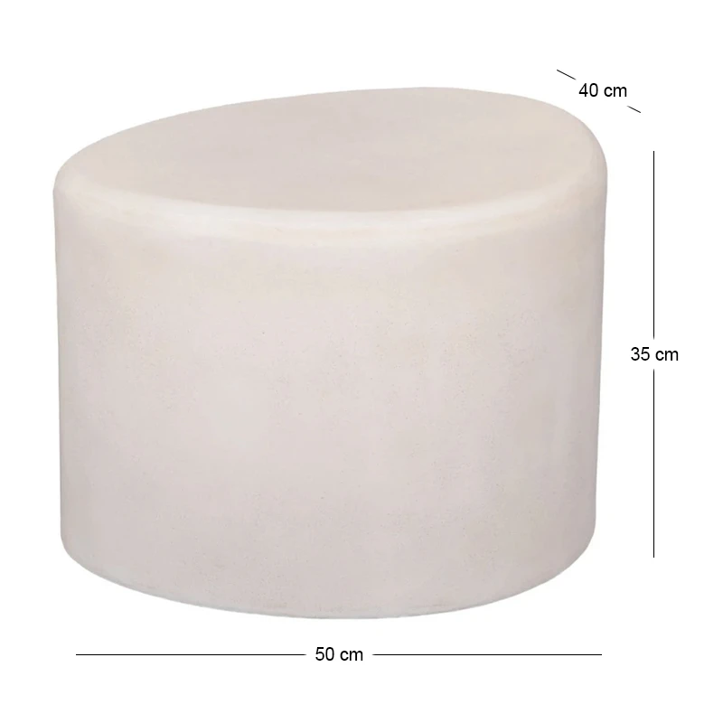 WHITE  MDF SIDE TABLE WITH IRREGULAR SHAPE 50X40X35CM
