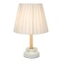 WHITE WOODEN LAMP WITH WHITE HAT AND GLASS AT THE MIDDLE WITH EXTRA LIGHTING 38CM