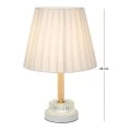 WHITE WOODEN LAMP WITH WHITE HAT AND GLASS AT THE MIDDLE WITH EXTRA LIGHTING 38CM