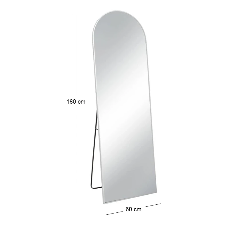 WHITE METAL FLOOR MIRROR D60X180CM