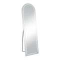 WHITE METAL FLOOR MIRROR WITH TOUCH SCREEN LED LIGHT  D50X170CM