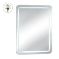 WHITE RECTANGLE MIRROR WITH TOUCH SCREEN LED LIGHT D60X80CM