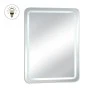 WHITE RECTANGLE MIRROR WITH TOUCH SCREEN LED LIGHT D60X80CM