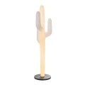 WHITE PLASTIC LIGHTING CACTUS WITH BLACK CIRCEL BASE 195CM