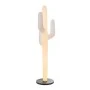 WHITE PLASTIC LIGHTING CACTUS WITH BLACK CIRCEL BASE 195CM