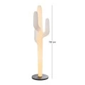 WHITE PLASTIC LIGHTING CACTUS WITH BLACK CIRCEL BASE 195CM
