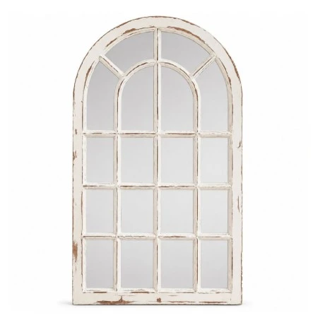 WHITE MIRROR IN AN ARCH SHAPE MADE OF WOOD 55X3X97CM