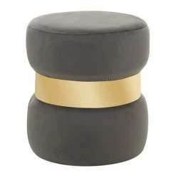 LINDA/R ΣΚΑΜΠΟ GREY VELVET ΥΦΑΣΜΑ Φ.37Χ43εκ. LINDA/R ΣΚΑΜΠΟ GREY VELVET ΥΦΑΣΜΑ Φ.37Χ43εκ.