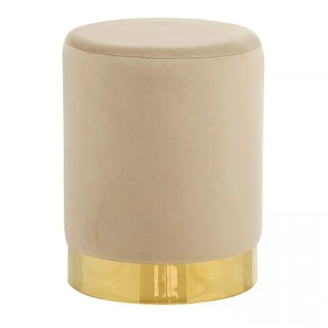 LINDA/S ΣΚΑΜΠΟ BEIGE VELVET ΥΦΑΣΜΑ Φ.34Χ42εκ.