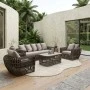 LOPEZ Set (4pcs) Metal-Wicker Brown (Cushions Beige)