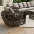 LOPEZ Set (4pcs) Metal-Wicker Brown (Cushions Beige)