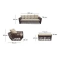 LOPEZ Set (4pcs) Metal-Wicker Brown (Cushions Beige)