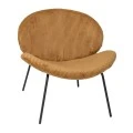LOUNGE TABLE CHAIR BIRCH BREEZE IN MUSTARD COLOR WITH BLACK IRON LEGS 74X74X75CM
