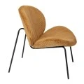 LOUNGE TABLE CHAIR BIRCH BREEZE IN MUSTARD COLOR WITH BLACK IRON LEGS 74X74X75CM